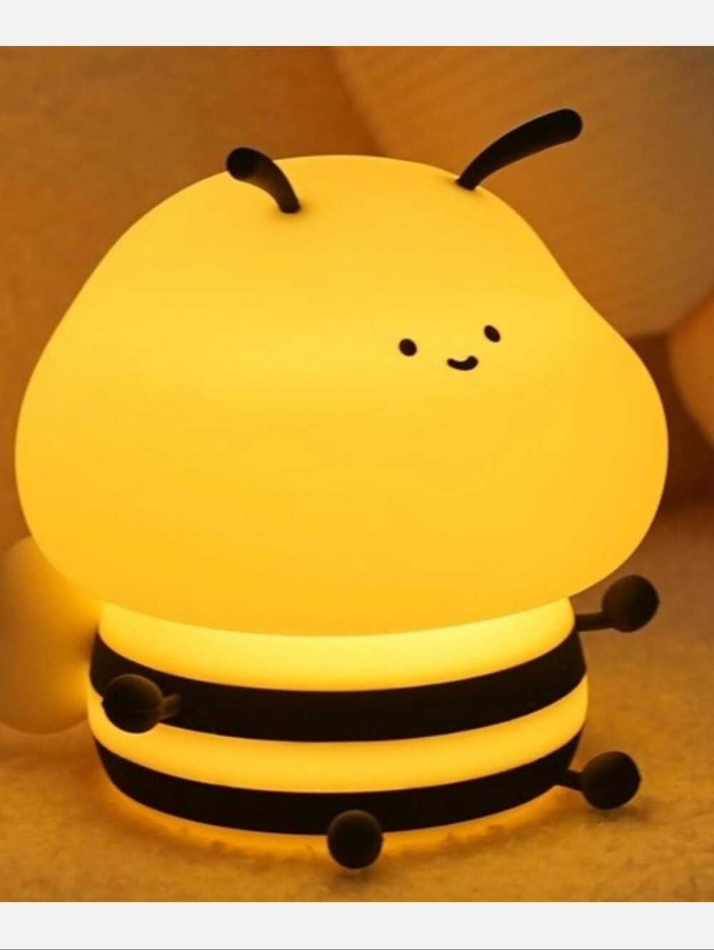 Cute Yellow Bee Night Light - Soft LED Table Lamp